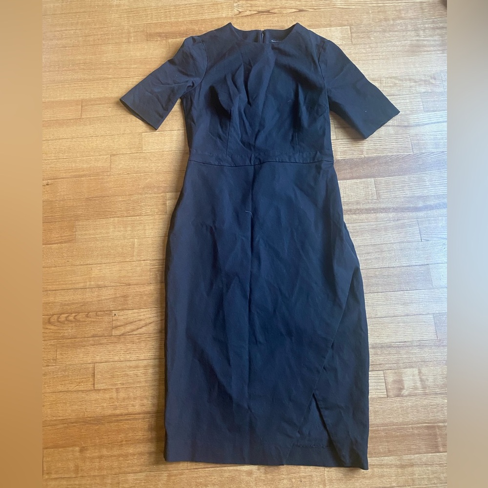 Banana Republic women’s tall 8 Elegant black Midi Dress dark academia goth twee